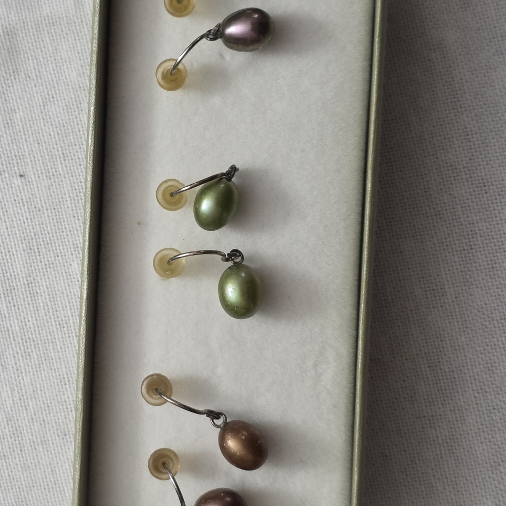 Honora Purple, Green, and Brown Pearl Earrings